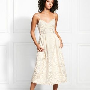 NWOT Rachel Zoe Starr Metallic Zebra Midi Dress